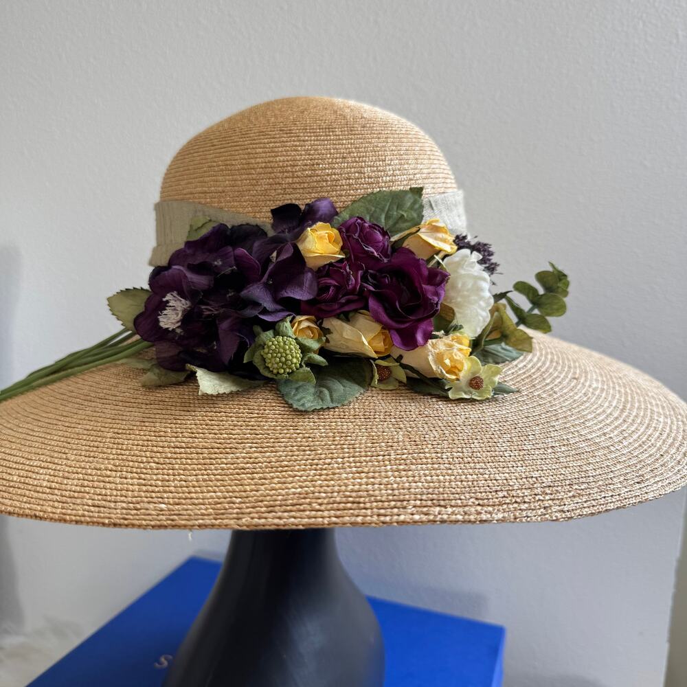 Hopeless Romantic Natural Straw Wide Brim Floral Sun Hat